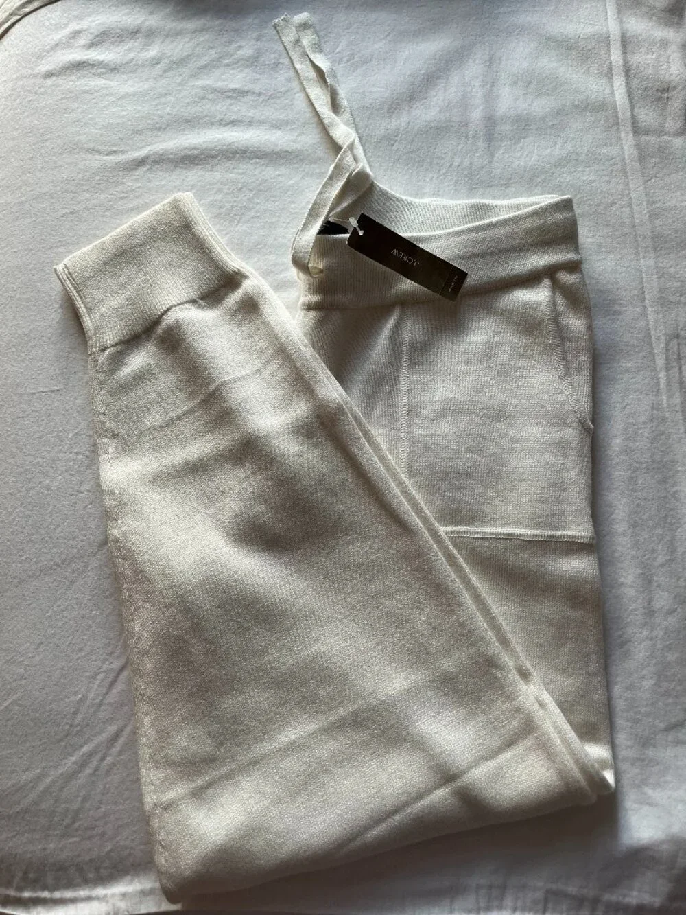 J. Crew Knit Cotton and Cashmere Jogger in Size Small Ivory NWT